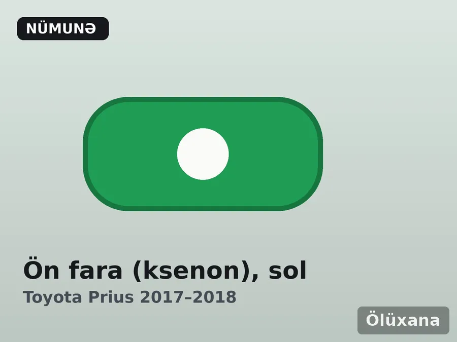 Ön fara (ksenon), sol — Toyota Prius 2017–2018