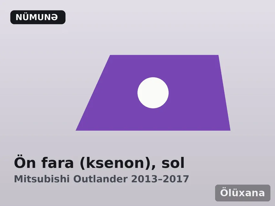 Ön fara (ksenon), sol — Mitsubishi Outlander 2013–2017